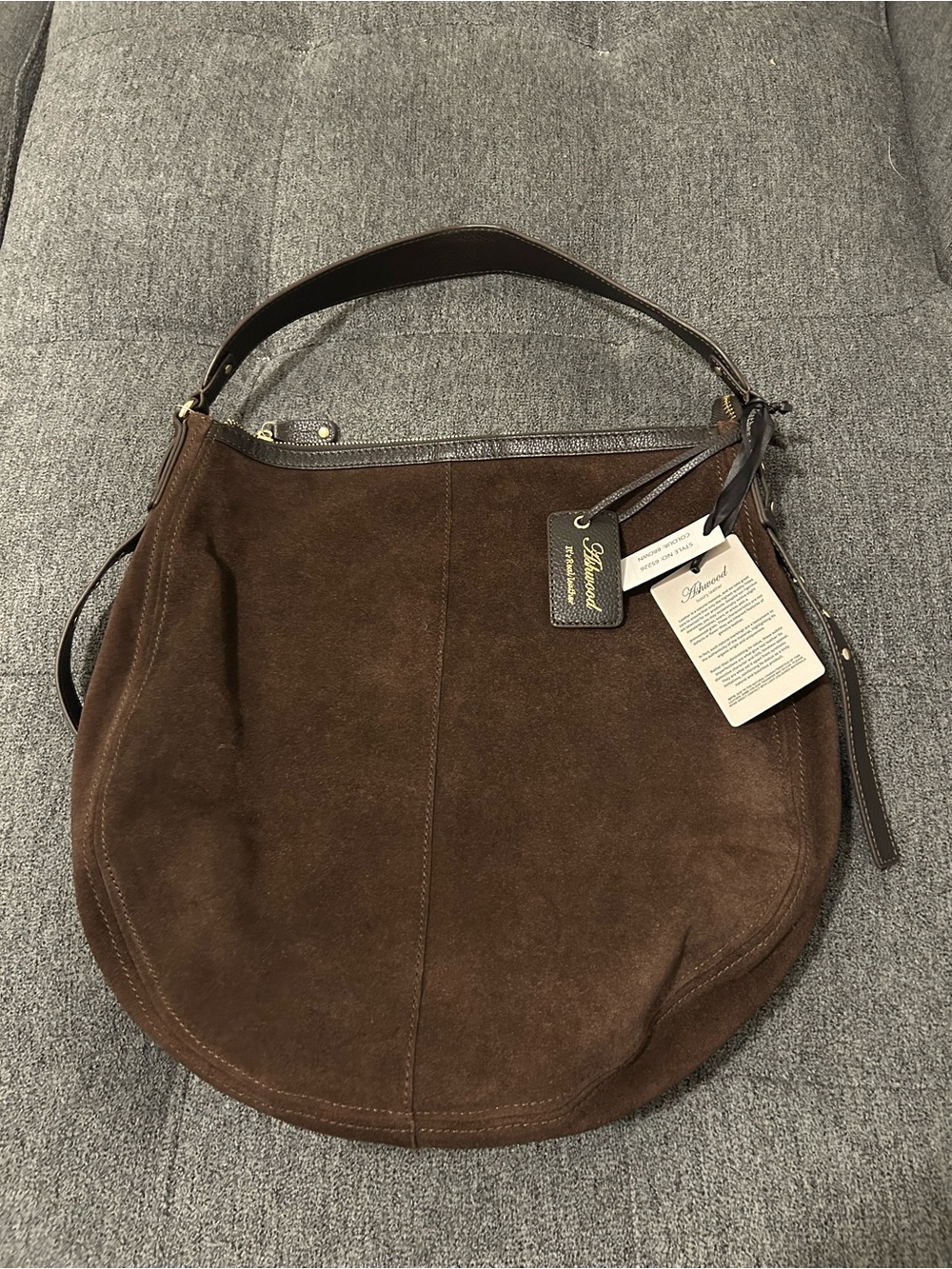 Shoot Brown Suede Shoulder Hobo Bag